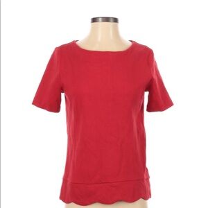 Talbots size small red scallop hem top